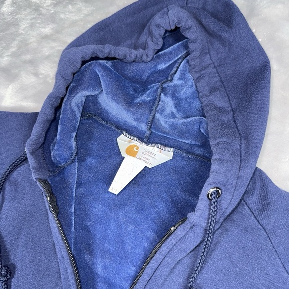 Carhartt Tops - Vintage Carhartt Hoodie Women's XLT Extra Large Blue Full Zip Fleece Lined